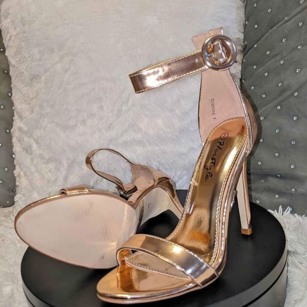 Charming Women's Heeled Dress Sandal open toe ankle strap high Stiletto
